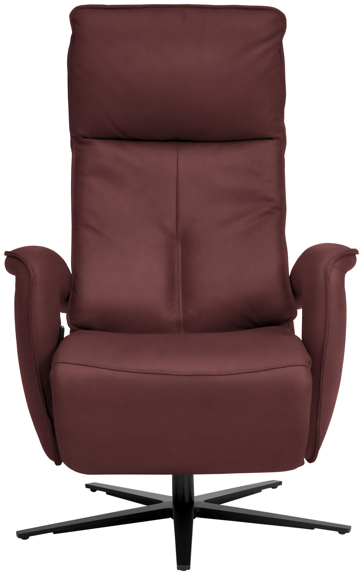 RELAXSESSEL in Leder Beere  - Beere/Schwarz, Design, Leder/Metall (77/119/87cm) - Valdera