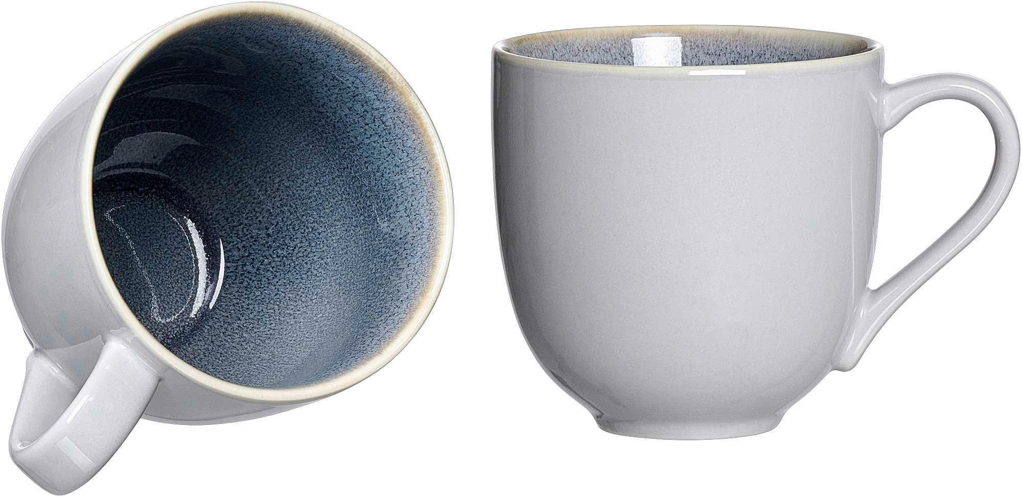 KAFFEEBECHER Skagen Stone 440 ml  - Blau/Grau, Basics, Keramik (13/10/10cm) - Ritzenhoff Breker