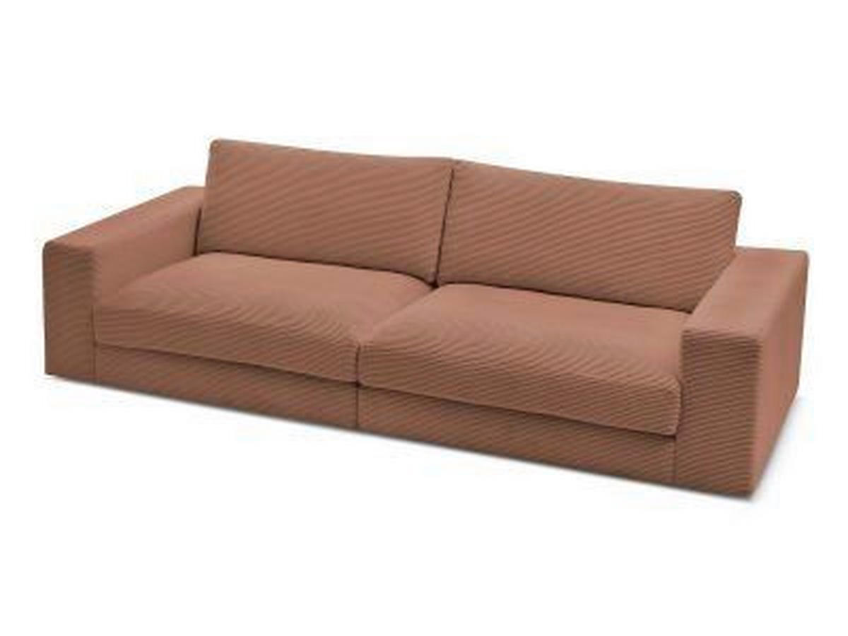 3-SITZER-SOFA LEONARD Cord Orange  - Schwarz/Orange, MODERN, Kunststoff/Textil (234/77/109cm)