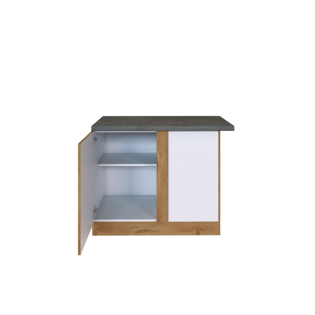 ECKUNTERSCHRANK 110/85/60 cm  - Chromfarben/Eichefarben, Modern, Holzwerkstoff/Metall (110/85/60cm) - Held