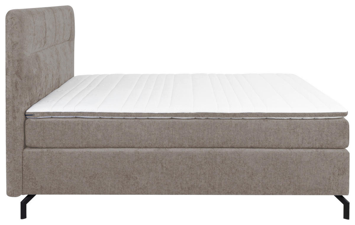 BOXSPRINGBETT 180/200 cm  in Hellbraun  - Hellbraun/Schwarz, Design, Textil/Metall (180/200cm) - Esposa