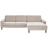 ECKSOFA in Cord Hellbraun  - Hellbraun/Schwarz, Modern, Textil/Metall (302/177cm) - Beldomo Style