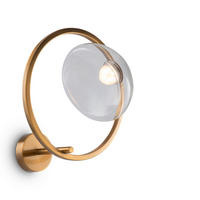 VÄGGLAMPA Modern   - mässingsfärgad/transparent, Trend, metall/glas (35/32/22cm) - MAYTONI