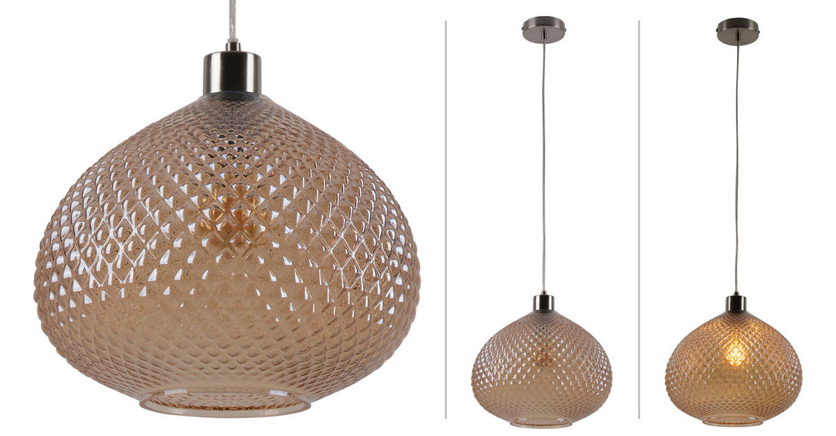 HÄNGELEUCHTE 29/130 cm   - Braun, Design, Glas/Kunststoff (29/130cm) - Näve