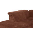 ECKSOFA Rotbraun Chenille Kopfteilverstellung, Sitztiefenverstellung  - Rotbraun/Schwarz, Design, Textil/Metall (243/307cm) - Xora