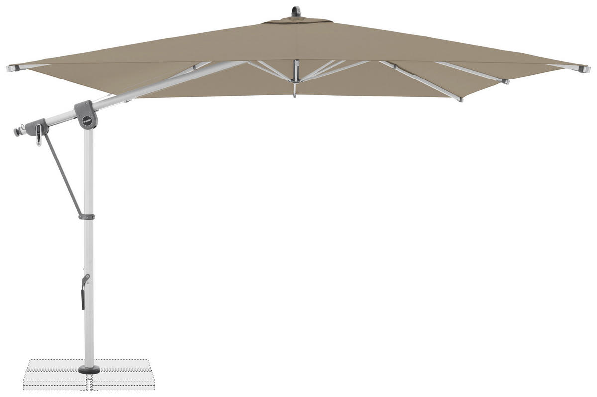 AMPELSCHIRM 300x300 cm  - Sandfarben/Hellgrau, Basics, Textil/Metall (300/300cm) - Doppler