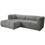 ECKSOFA in Chenille Grau  164/255 cm  - Schwarz/Grau, KONVENTIONELL, Kunststoff/Textil (164/255cm) - Carryhome