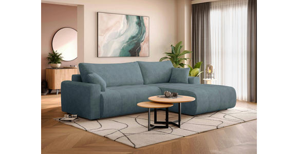 ECKSOFA  in Webstoff Petrol  - Petrol/Schwarz, KONVENTIONELL, Kunststoff/Textil (270/192cm) - Carryhome