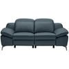 2-SITZER-SOFA Dunkelblau Echtleder  - Chromfarben/Schwarz, Design, Leder/Kunststoff (194/83-99/110cm) - Celina Home