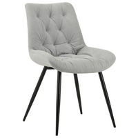 Scaun din metal, textil, gri deschis - gri deschis, Design, metal/textil (54/85/63cm) - Carryhome