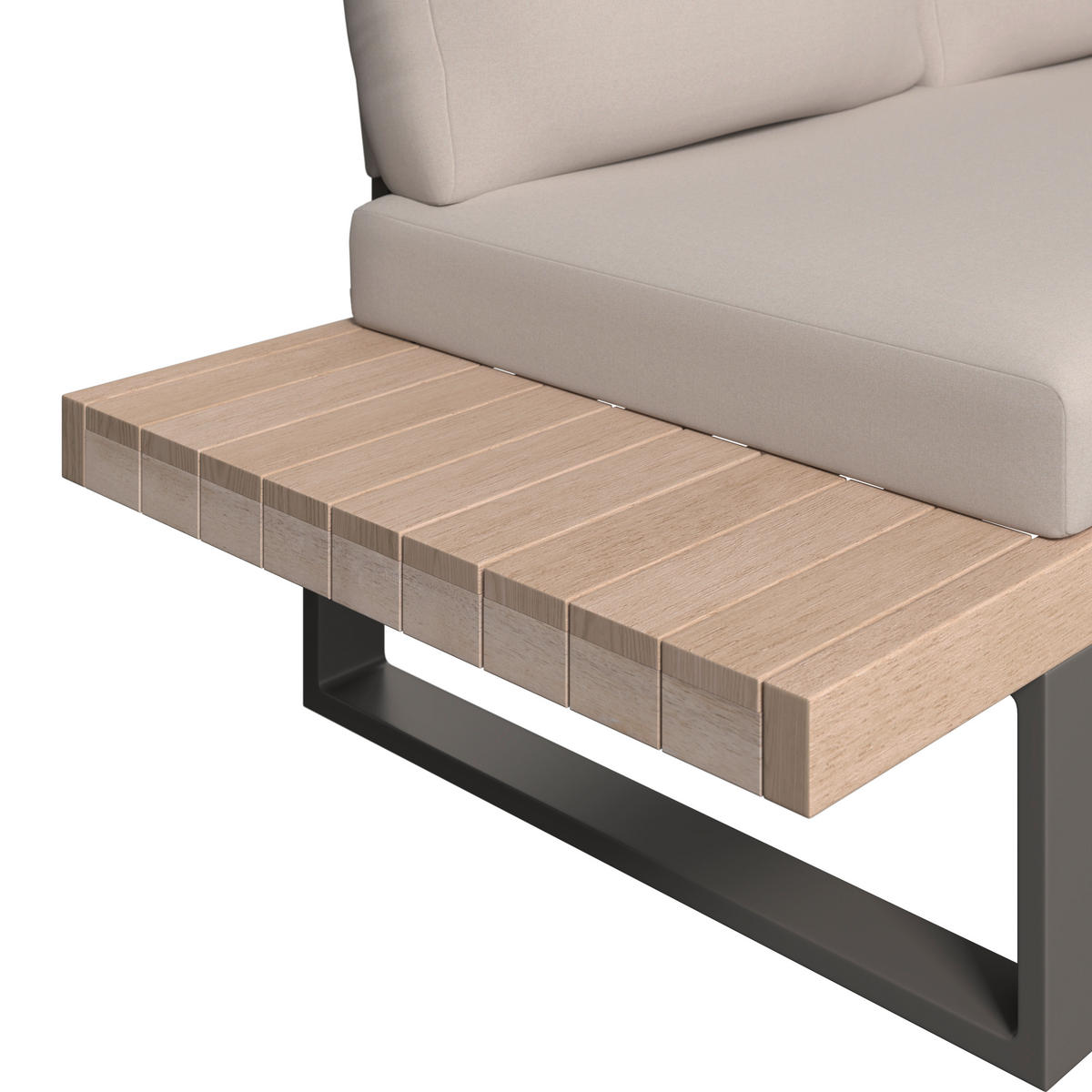 LOUNGEGARNITUR 216/238 cm Akazie Schichtholz, vollmassiv Aluminium  - Beige/Akaziefarben, MODERN, Holz/Metall (216/238cm) - Ambia Garden
