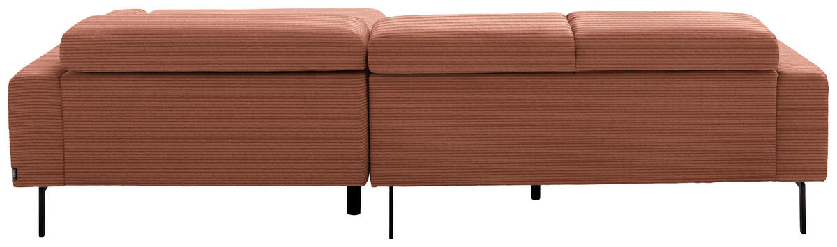 ECKSOFA Cord Rostfarben  - Rostfarben/Schwarz, Design, Textil/Metall (215-217/293cm) - Schöner Wohnen
