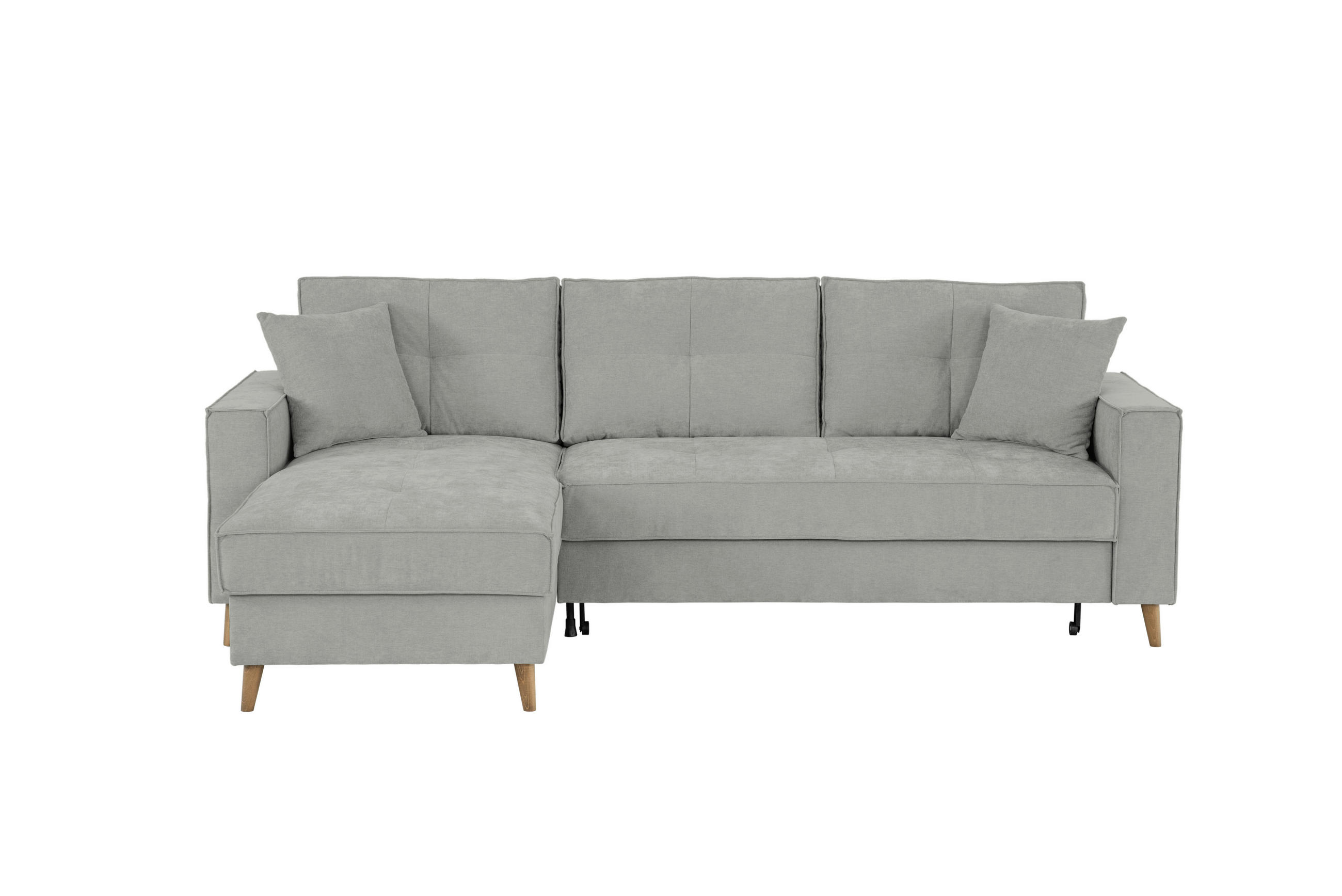 ECKSOFA in Flachgewebe Dunkelgrau  - Dunkelgrau, Design, Textil (257/159cm) - MID.YOU