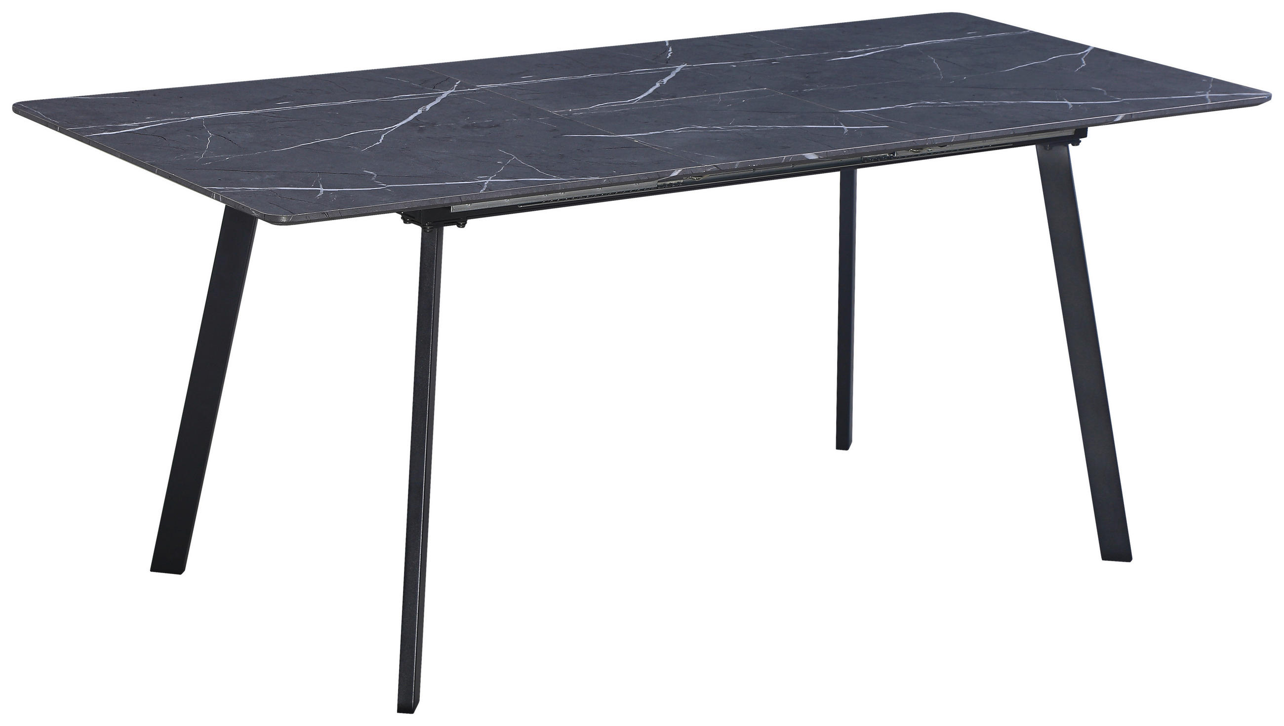 ESSTISCH Grau rechteckig  ausziehbar  - Schwarz/Grau, KONVENTIONELL, Holzwerkstoff/Metall (140/180/75/80cm) - MID.YOU