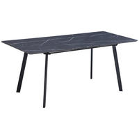 ESSTISCH Grau rechteckig  ausziehbar  - Schwarz/Grau, KONVENTIONELL, Holzwerkstoff/Metall (140/180/75/80cm) - MID.YOU