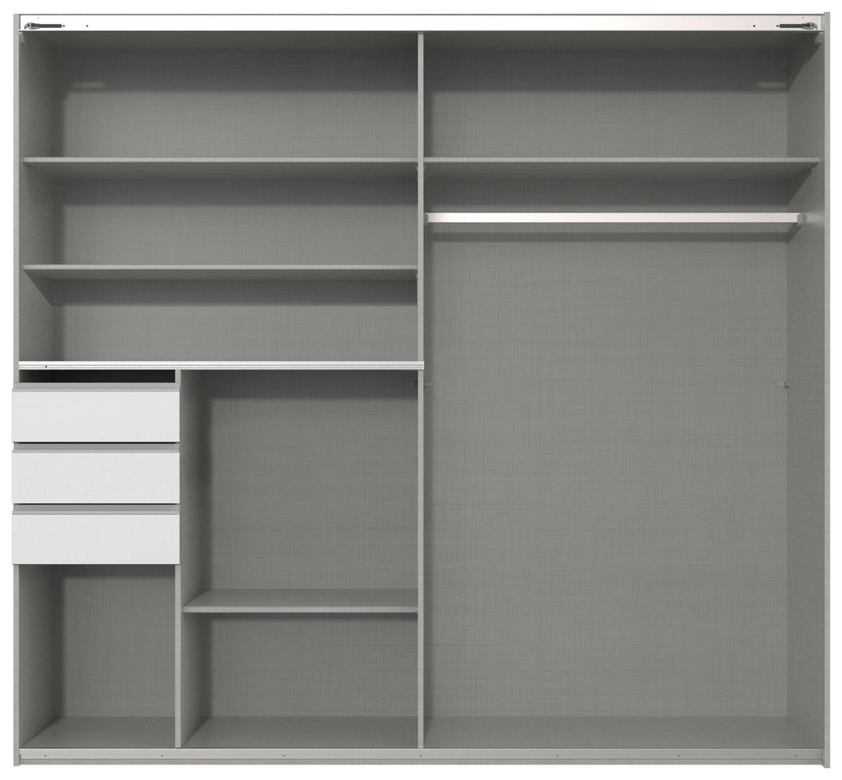 SKRIŇA S POS. DVER. – HOR.VED, grafitová, biela, 180/198/65 cm - čierna/biela, Modern, kov/kompozitné drevo (180/198/65cm) - MID.YOU