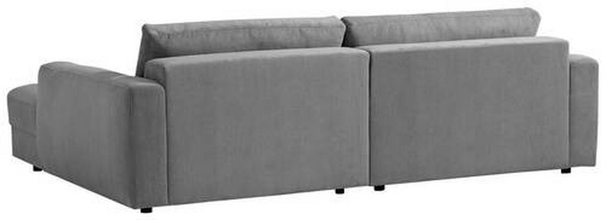 ECKSOFA in Cord Dunkelgrau  - Dunkelgrau/Schwarz, Modern, Textil (250/176cm) - Trendmanufaktur