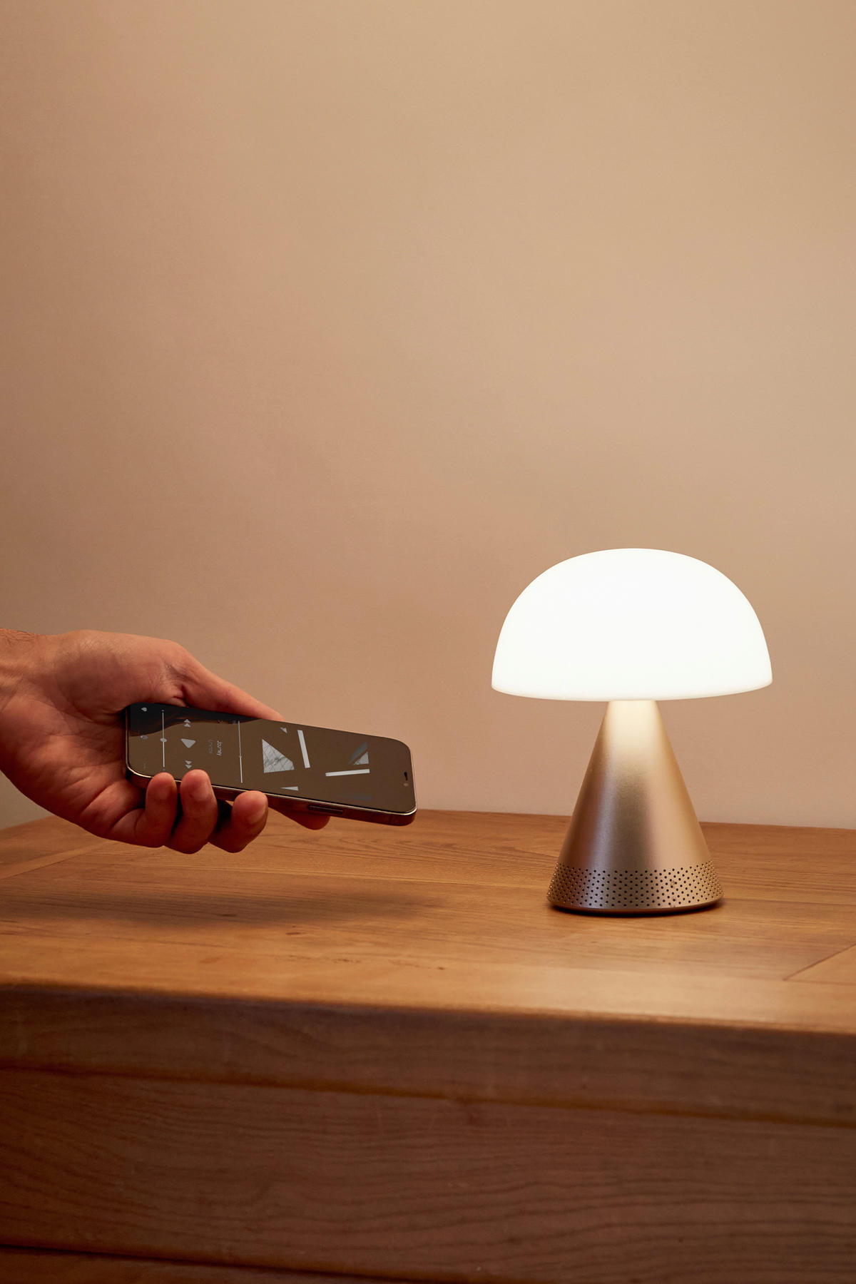 AKKU-TISCHLEUCHTE 14/17/14 cm   - Goldfarben, Design, Kunststoff/Metall (14/17/14cm)