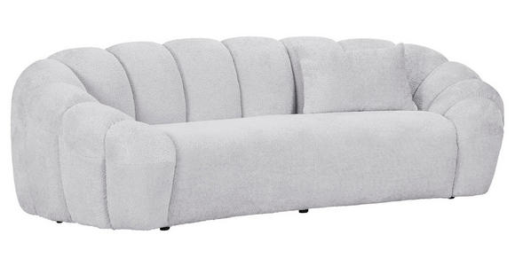 BIGSOFA in Chenille Hellgrau  - Hellgrau/Schwarz, KONVENTIONELL, Kunststoff/Textil (248/78/112cm) - Carryhome