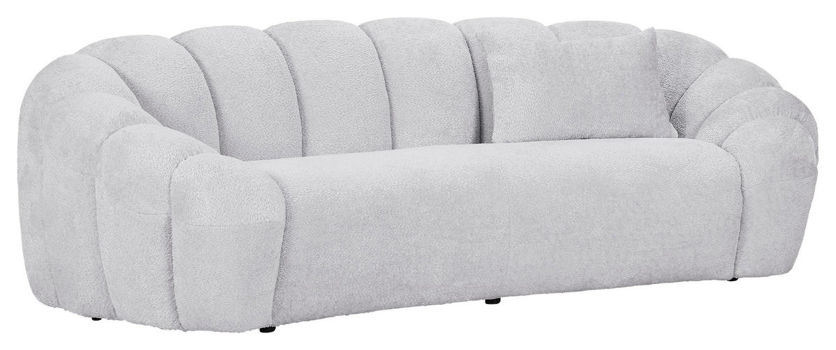 BIGSOFA in Chenille Hellgrau  - Hellgrau/Schwarz, KONVENTIONELL, Kunststoff/Textil (248/78/112cm) - Carryhome