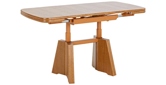 COUCHTISCH in Metall, Holzwerkstoff 90-131/65/56-75 cm  - Eichefarben, KONVENTIONELL, Holzwerkstoff/Metall (90-131/65/56-75cm) - Venda