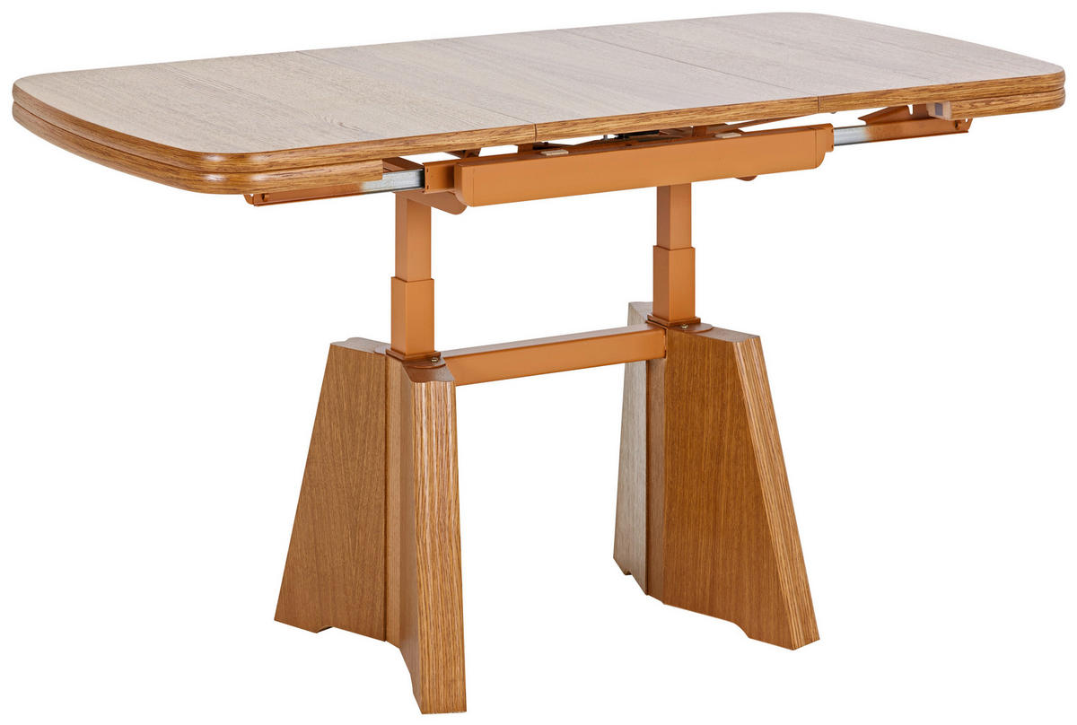 COUCHTISCH in Metall, Holzwerkstoff 90-131/65/56-75 cm  - Eichefarben, KONVENTIONELL, Holzwerkstoff/Metall (90-131/65/56-75cm) - Venda