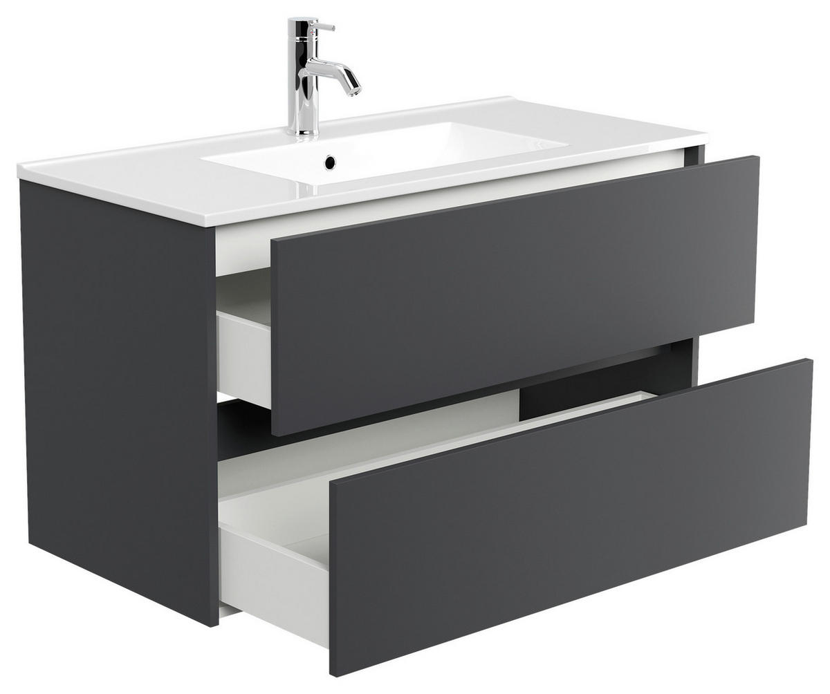 WASCHTISCHKOMBI  - Graphitfarben/Weiß, MODERN, Keramik/Holzwerkstoff (101/58,6/47cm) - MID.YOU