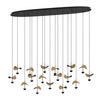 LED-HÄNGELEUCHTE 155/33/220 cm  - Goldfarben/Schwarz, Design, Metall (155/33/220cm)