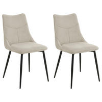 STUHL-SET Webstoff Schwarz, Taupe  - Taupe/Schwarz, Design, Textil/Metall (59/88/47cm) - MID.YOU