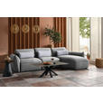 ECKSOFA  in Chenille Hellbraun  340/190 cm  - Hellbraun/Silberfarben, Design, Kunststoff/Textil (340/190cm) - Belluti