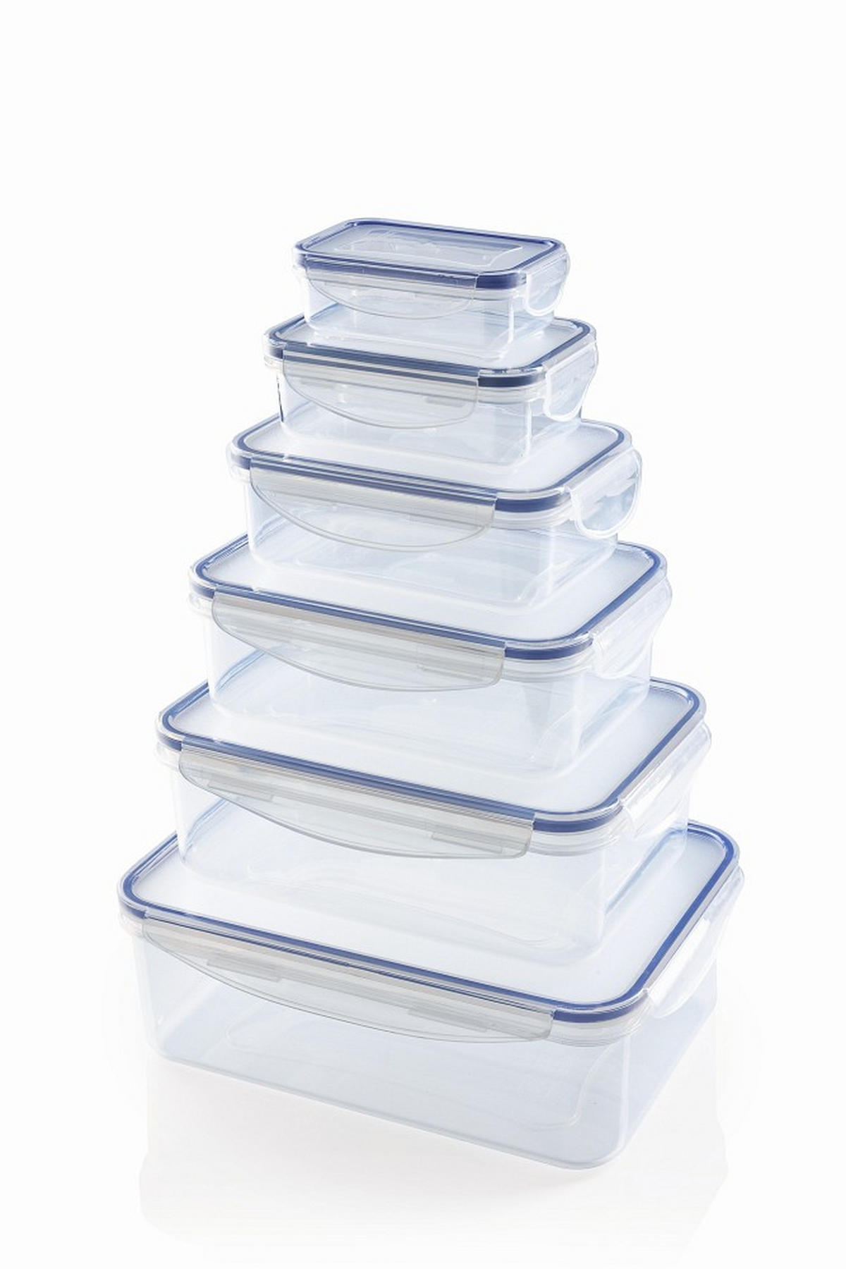 FRISCHHALTEDOSENSET GOURMETmaxx 6-teilig  - Blau/Transparent, Basics, Kunststoff (25/18/8,5cm) - GOURMETMAXX