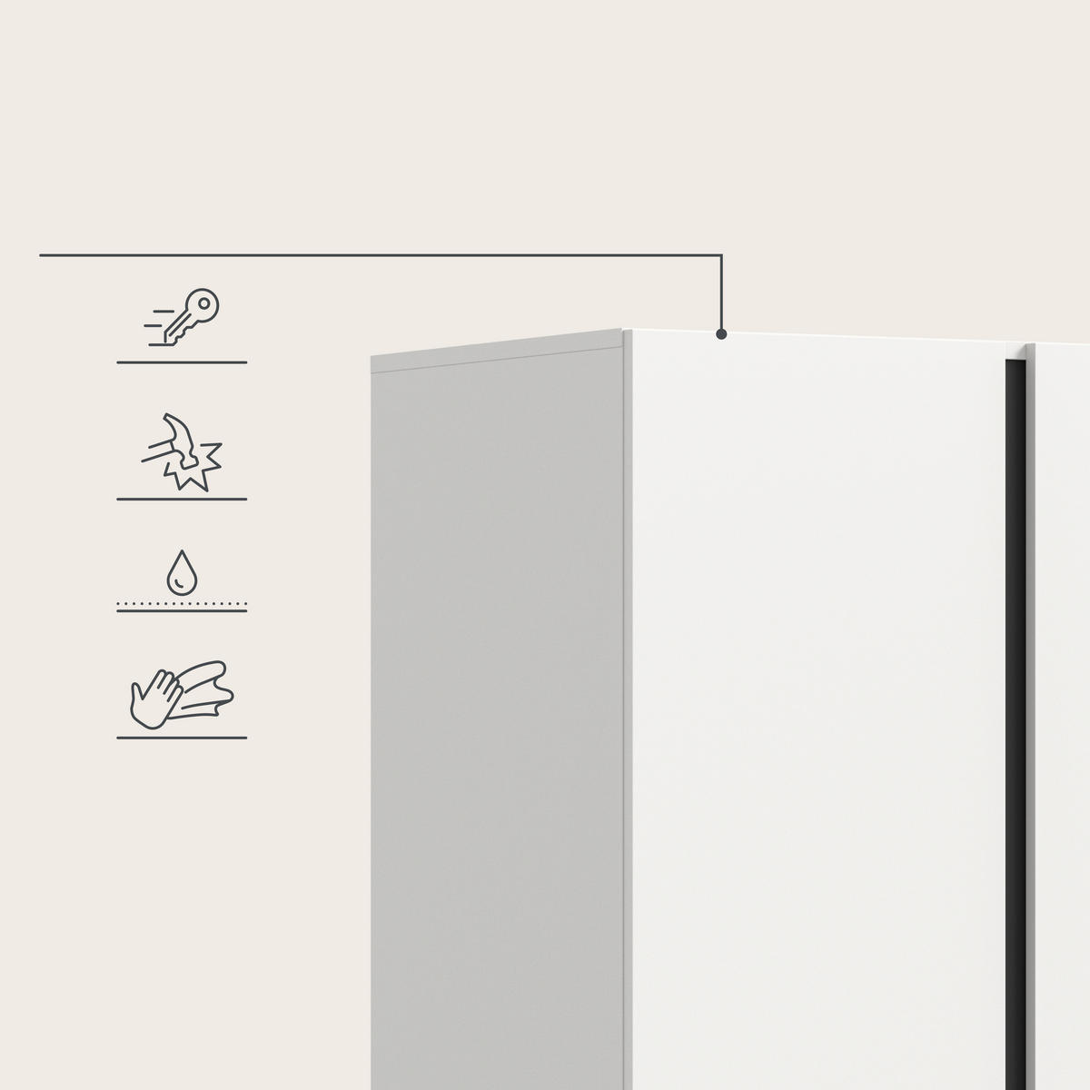 DREHTÜRENSCHRANK  in Weiß  - Weiß, MODERN, Holzwerkstoff (160/180/51cm) - MID.YOU