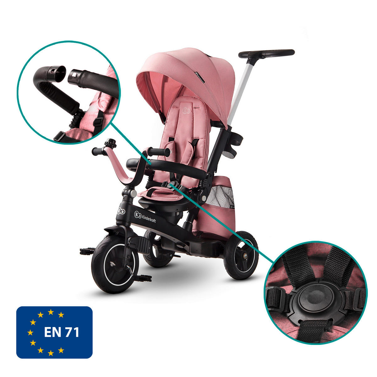 DREIRAD - Rosa, Basics, Kunststoff/Textil (34/107/122cm) - Kinderkraft