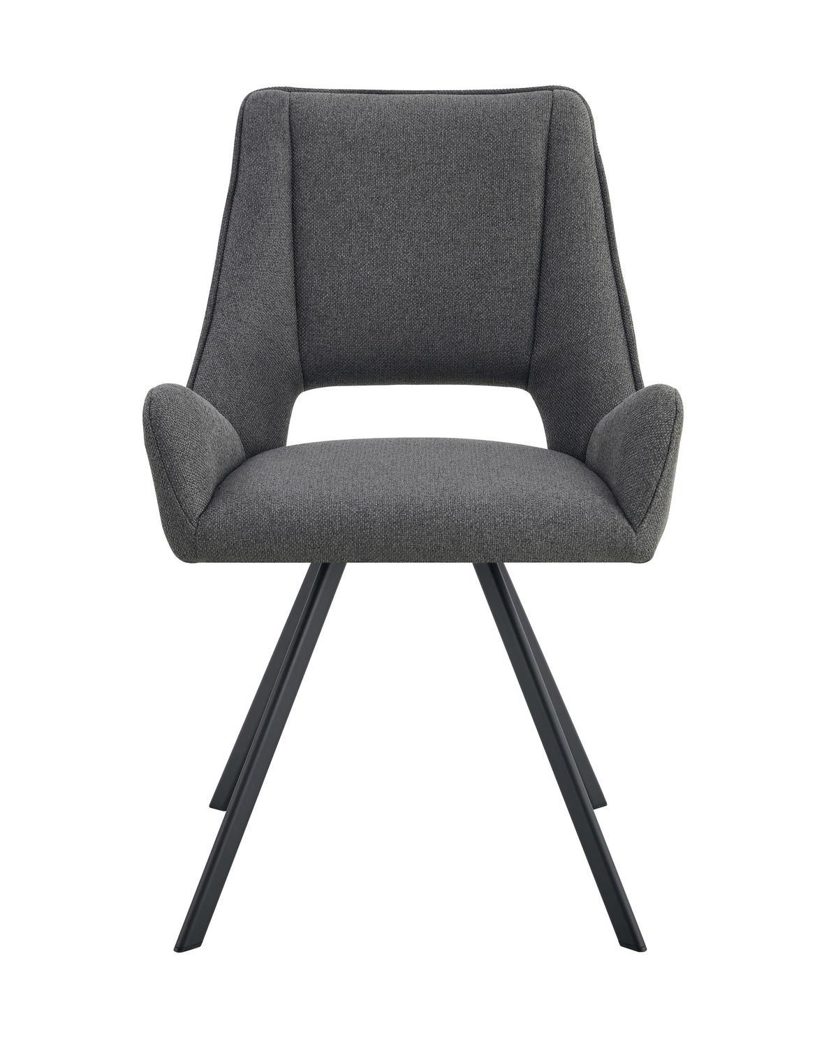STUHL-SET 2 Stück  in Webstoff  - Anthrazit/Schwarz, MODERN, Textil/Metall (56/91/63cm) - MID.YOU