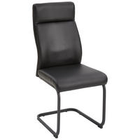 SCHWINGSTUHL  in Eisen Lederlook  - Schwarz, MODERN, Textil/Metall (44/102/61cm) - Livetastic