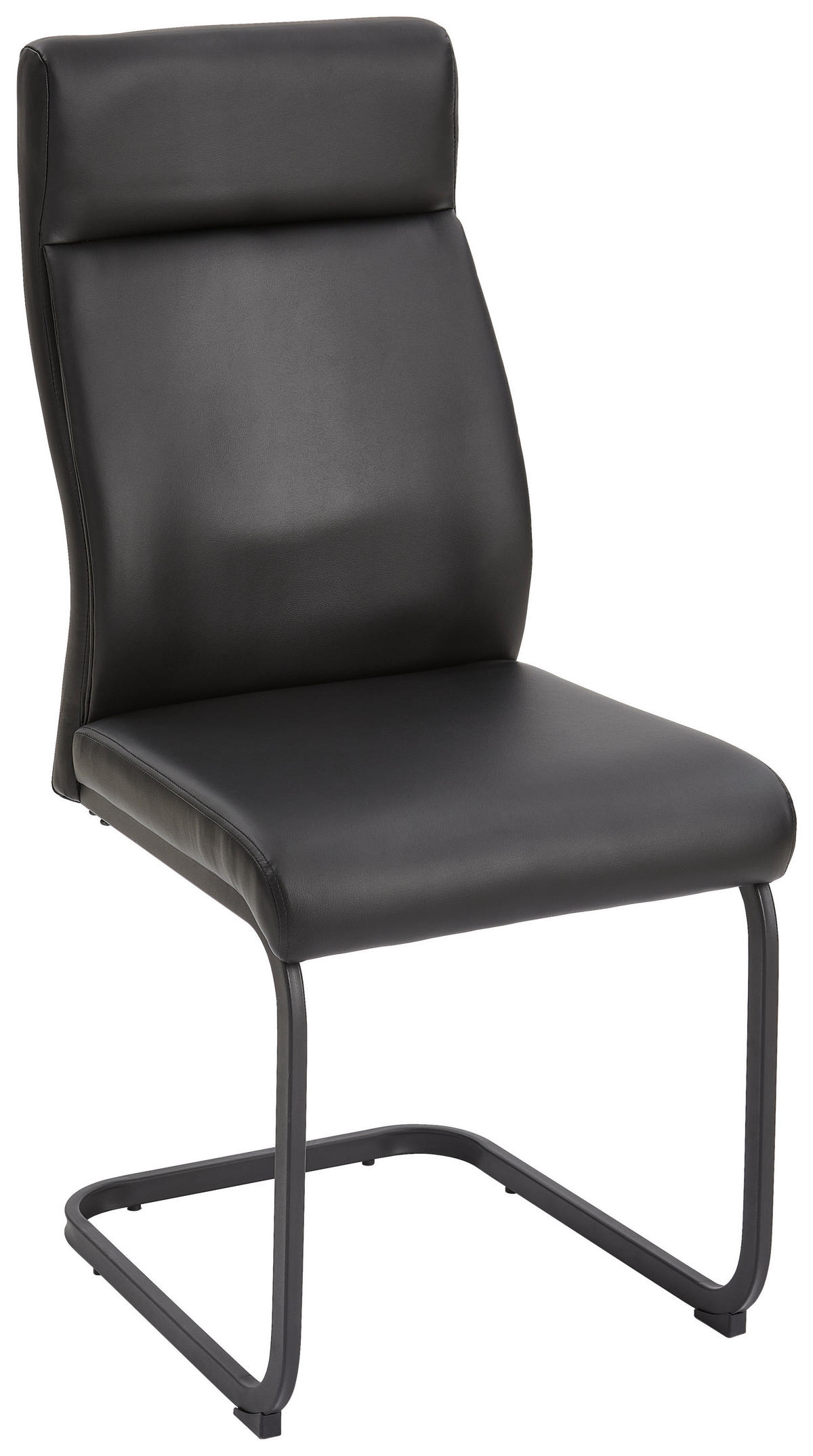 SCHWINGSTUHL  in Eisen Lederlook  - Schwarz, MODERN, Textil/Metall (44/102/61cm) - Livetastic