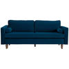 SCHLAFSOFA Cord Blau  - Blau/Buchefarben, MODERN, Holz/Textil (208/78/96cm) - Livetastic