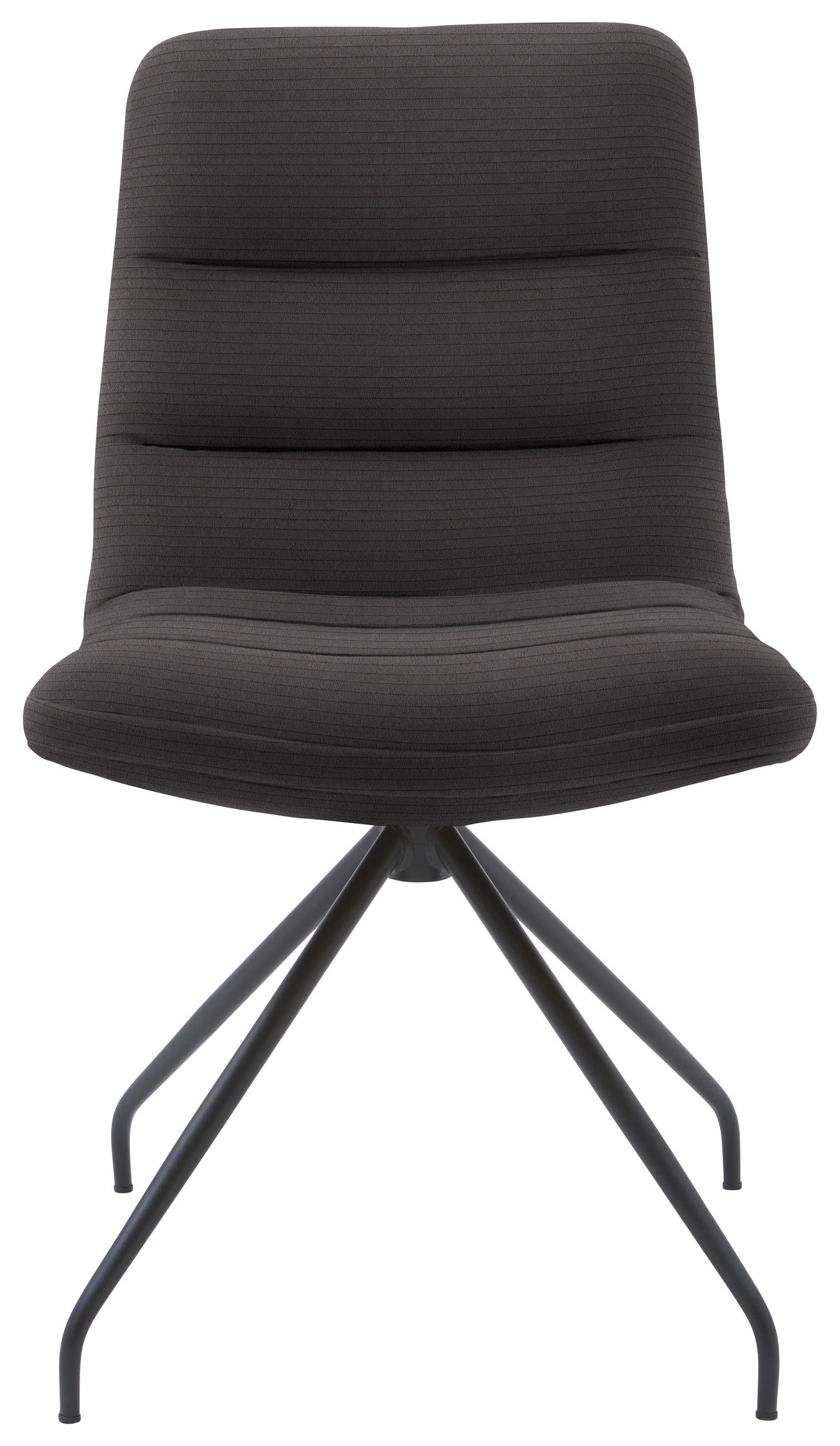 STUHL  in Cord  - Schwarz/Mokka, Design, Textil/Metall (52/88/66cm) - Dieter Knoll