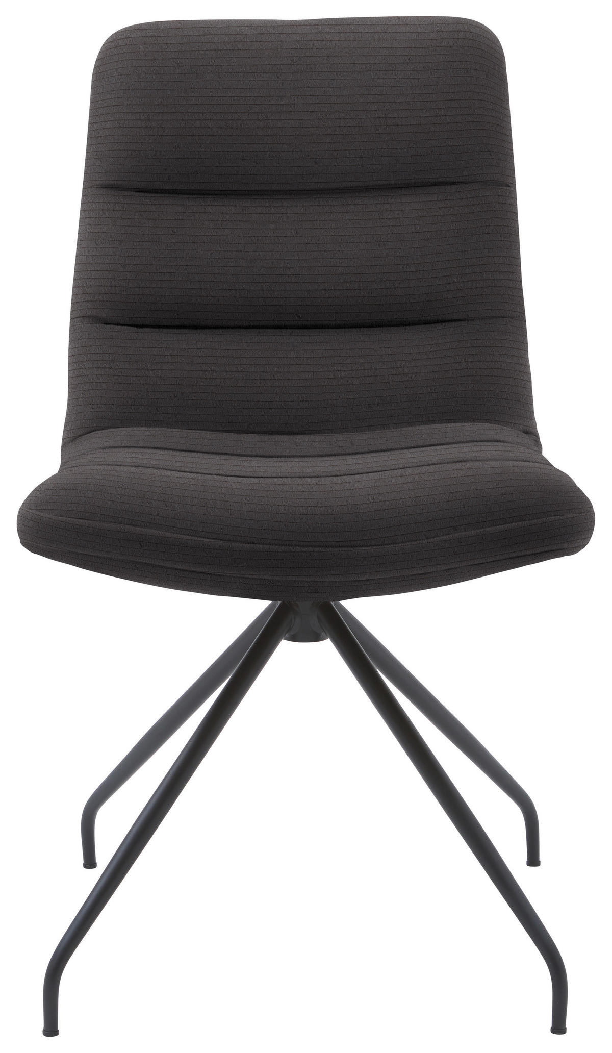 STUHL  in Cord Textil  - Schwarz/Mokka, Design, Textil/Metall (52/88/66cm) - Dieter Knoll