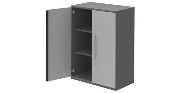 AKTENSCHRANK Anthrazit, Hellgrau  - Anthrazit/Hellgrau, KONVENTIONELL, Holzwerkstoff (80/111,7/43cm) - Moderano