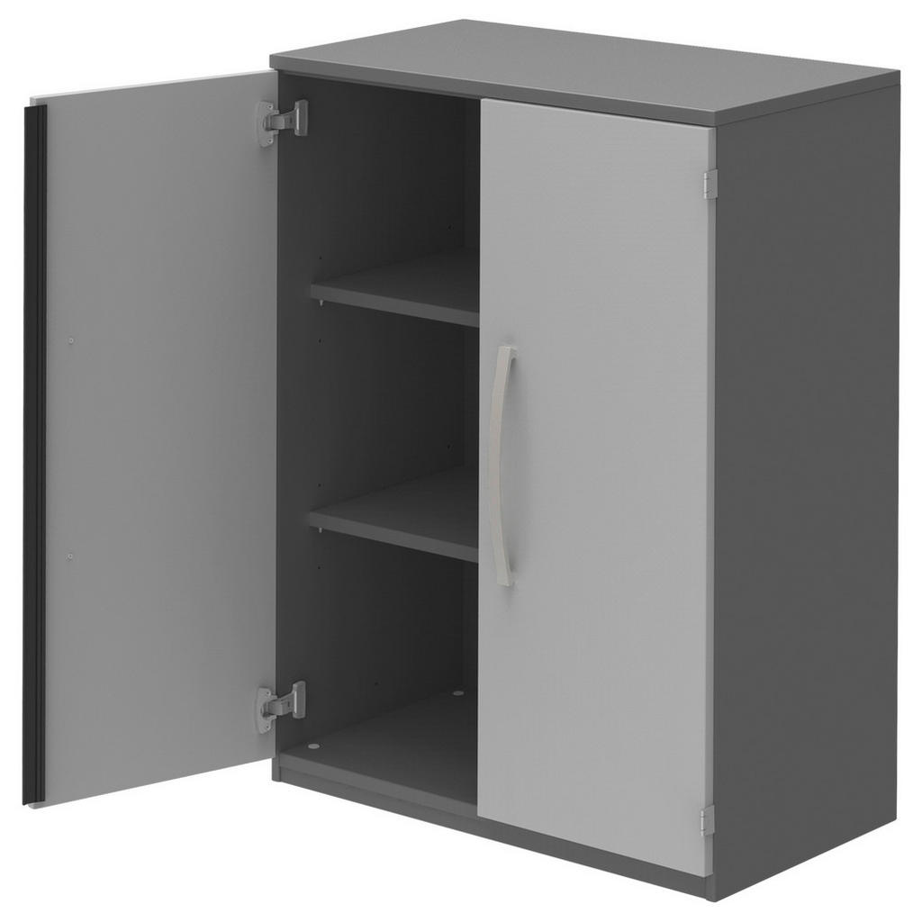 Thumbnail - Moderano Aktenschrank, Anthrazit, Hellgrau, Holzwerkstoff, 2 Fächer, 80x111.7x43 cm, Made in Germany, Typenauswahl, Beim...