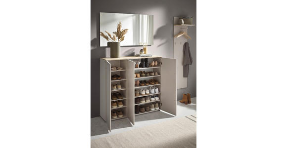 SCHUHSCHRANK 120,3/113,2/34 cm  - Kaschmir/Eichefarben, Design, Holzwerkstoff/Kunststoff (120,3/113,2/34cm) - Voleo