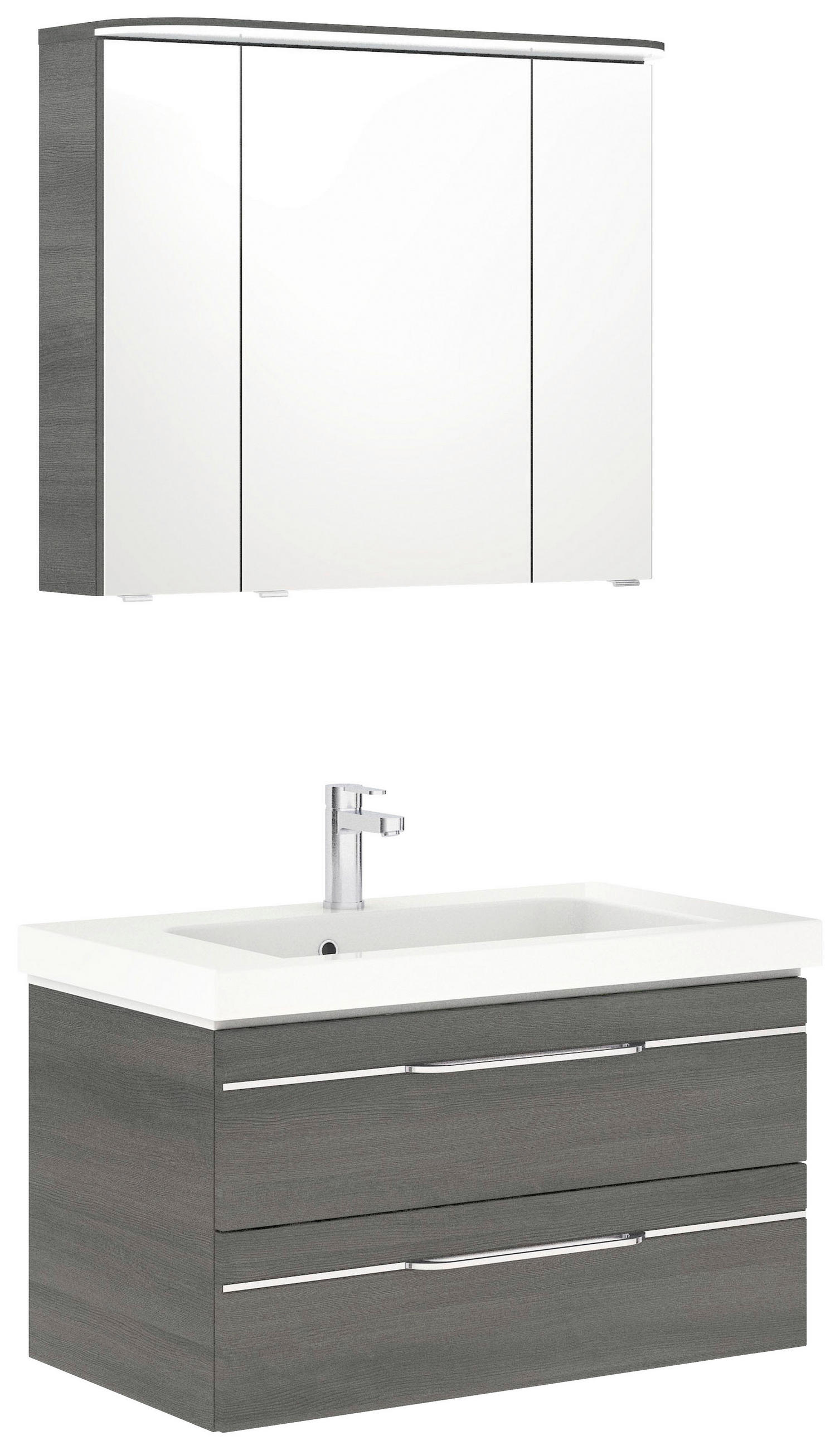 BADEZIMMER 3-teilig  in 92 cm  - Chromfarben/Graphitfarben, KONVENTIONELL, Glas/Holzwerkstoff (92cm) - Pelipal