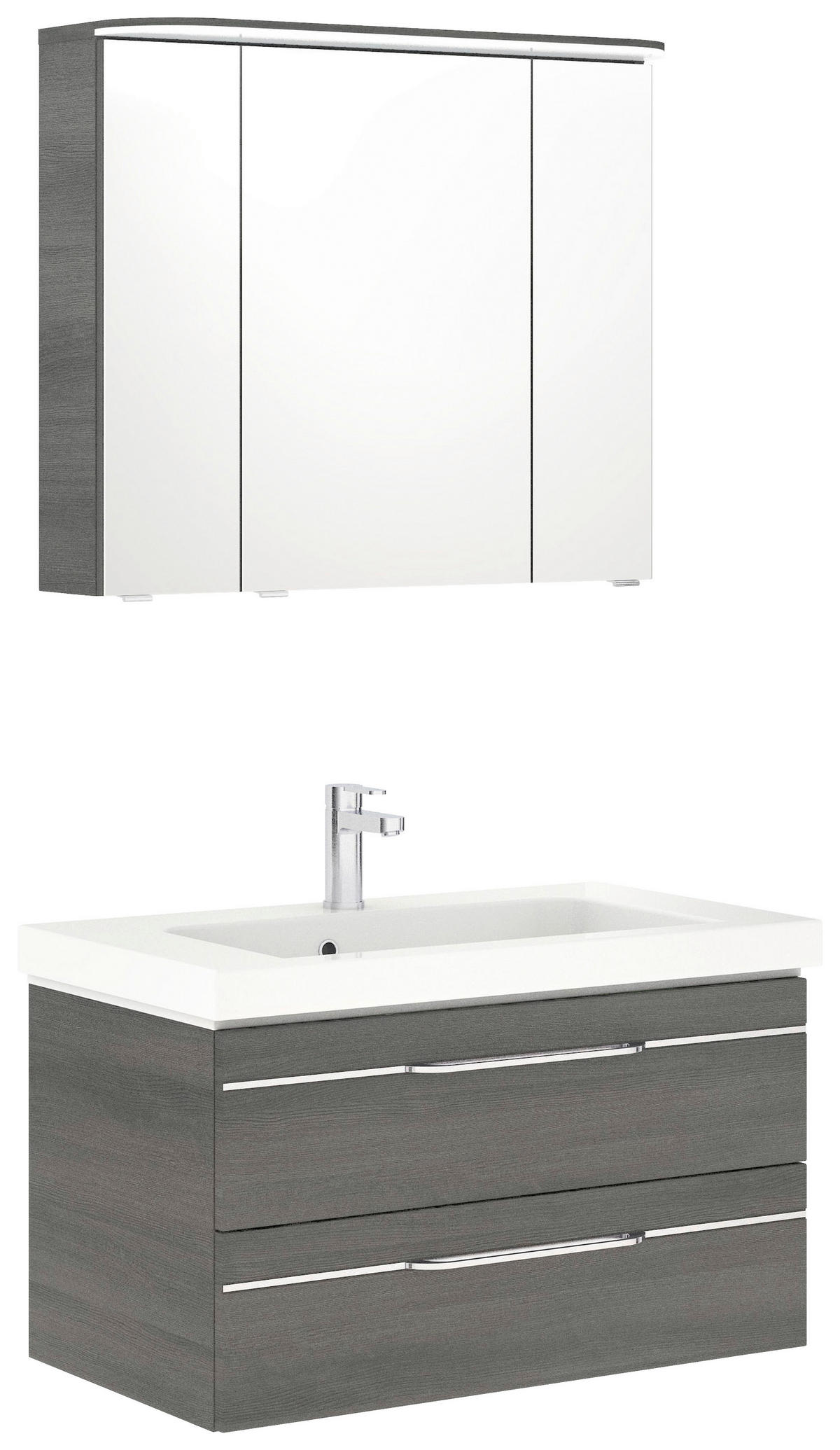 BADEZIMMER 3-teilig  in 92 cm  - Chromfarben/Graphitfarben, KONVENTIONELL, Glas/Holzwerkstoff (92cm) - Pelipal