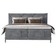 BOXSPRINGBETT 180/200 cm  in Blaugrau  - Blaugrau/Schwarz, KONVENTIONELL, Textil/Metall (180/200cm) - Esposa