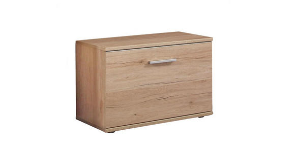 GARDEROBENBANK 65/44/36 cm - Eichefarben/Silberfarben, MODERN, Holzwerkstoff/Kunststoff (65/44/36cm) - Voleo