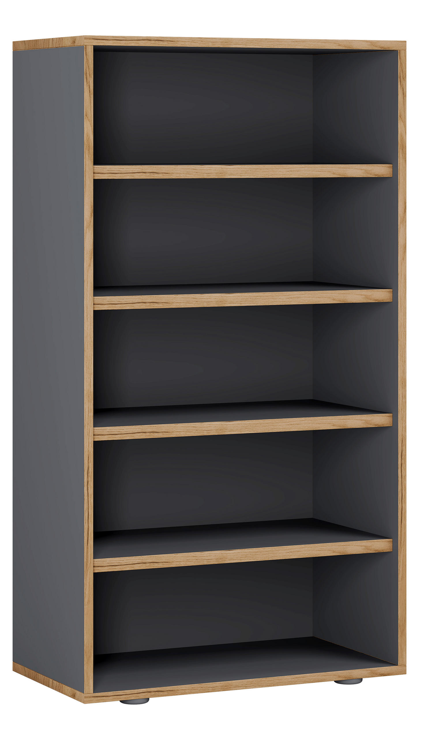SCHUHREGAL 60/110/33 cm  - Honigeiche/Anthrazit, Design, Holzwerkstoff/Kunststoff (60/110/33cm) - MID.YOU