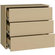 KOMMODE , 95/83/42 cm, 3 Schublade(n)  - Silberfarben/Hellgelb, Trend, Holzwerkstoff/Kunststoff (95/83/42cm) - Carryhome