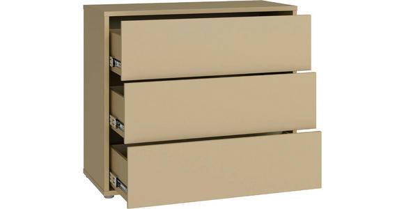 KOMMODE , 95/83/42 cm, 3 Schublade(n)  - Silberfarben/Hellgelb, Trend, Holzwerkstoff/Kunststoff (95/83/42cm) - Carryhome