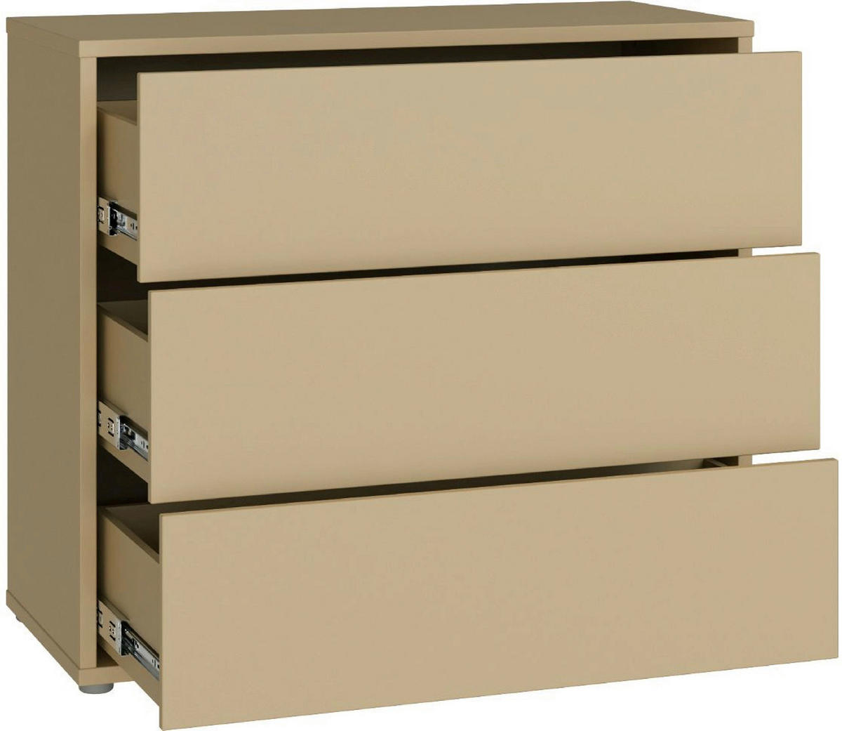 KOMMODE , 95/83/42 cm, 3 Schublade(n)  - Silberfarben/Hellgelb, Trend, Holzwerkstoff/Kunststoff (95/83/42cm) - Carryhome
